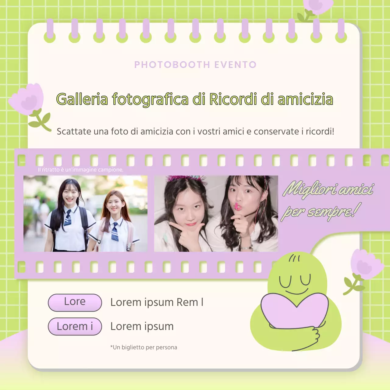 Messaggi della campagna di amicizia rosa e azzurri