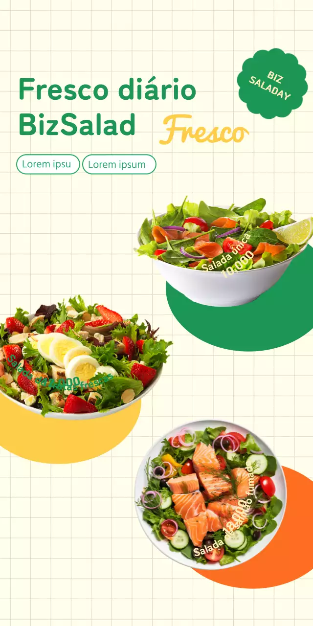 Loja de saladas verdes e frescas