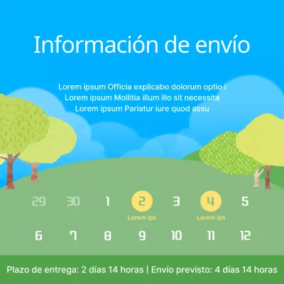 Acabados Nature's Shipping en azul claro y verde lima Guía de envíos programados