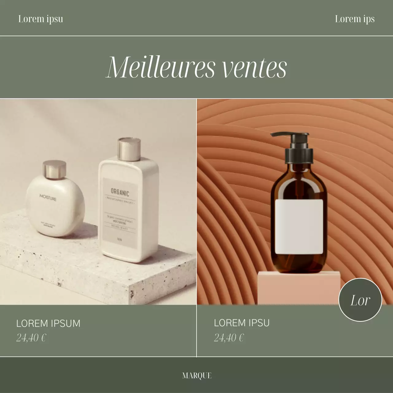 Promouvoir un kit de marque simple en kaki