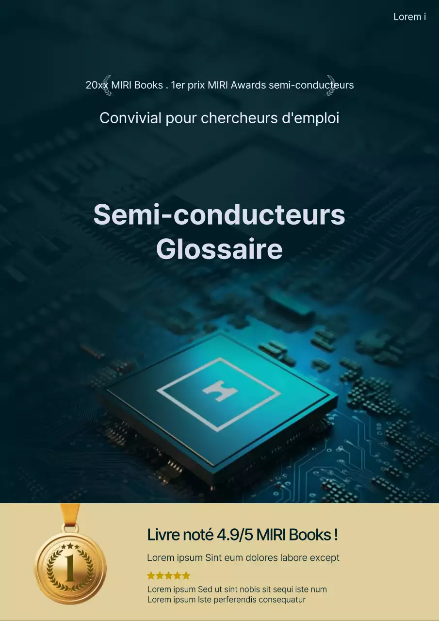 Couverture de glossaire professionnel de classe sur fond bleu marine