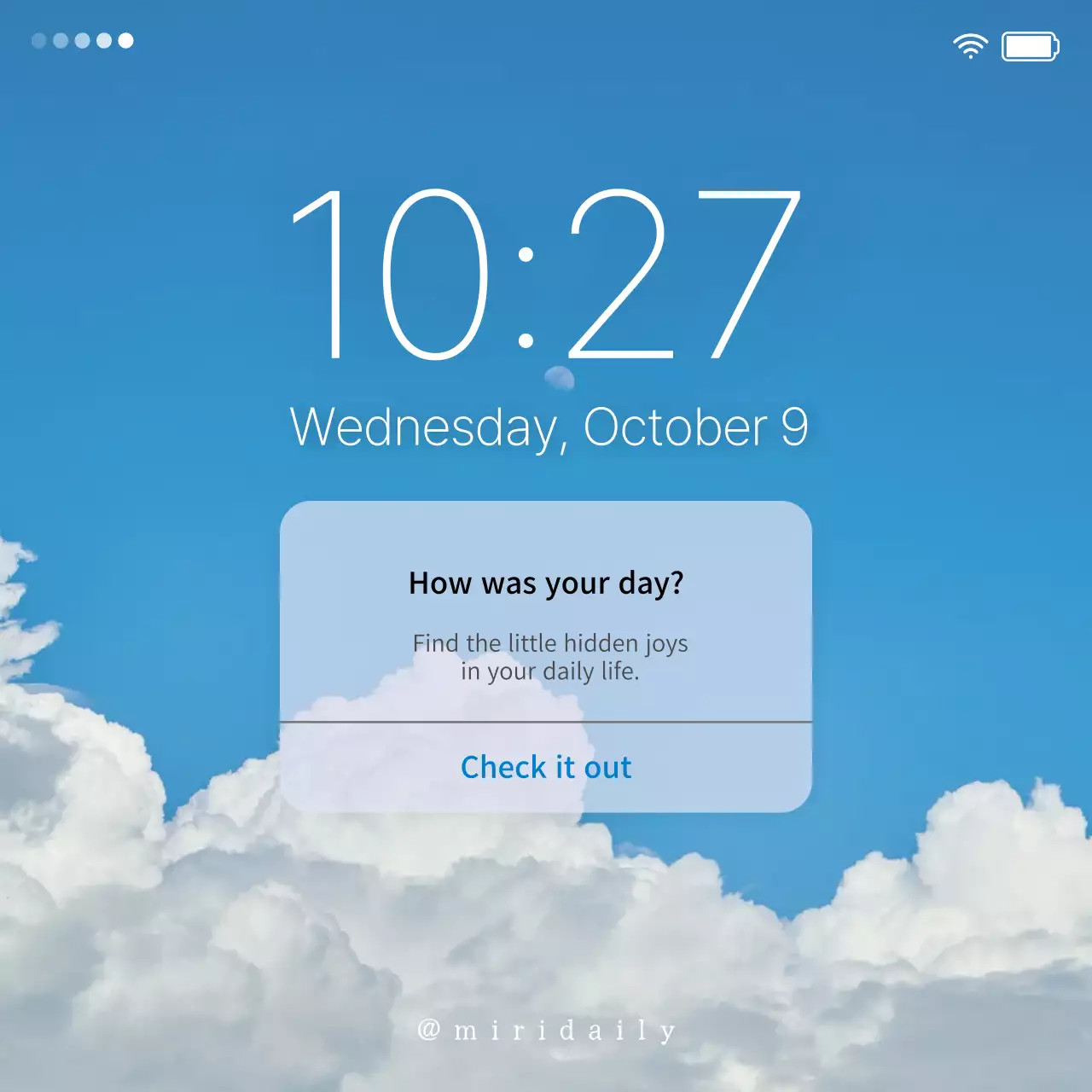 Blue Minimal Daily Reminder Notification Social Media Post