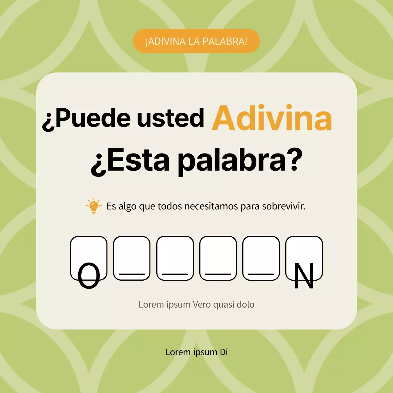 Cal y naranja Adivina la palabra Publicidad