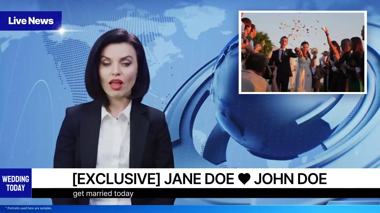 파랑과 검정의 강렬한 뉴스 패러디 결혼식 식전 동영상