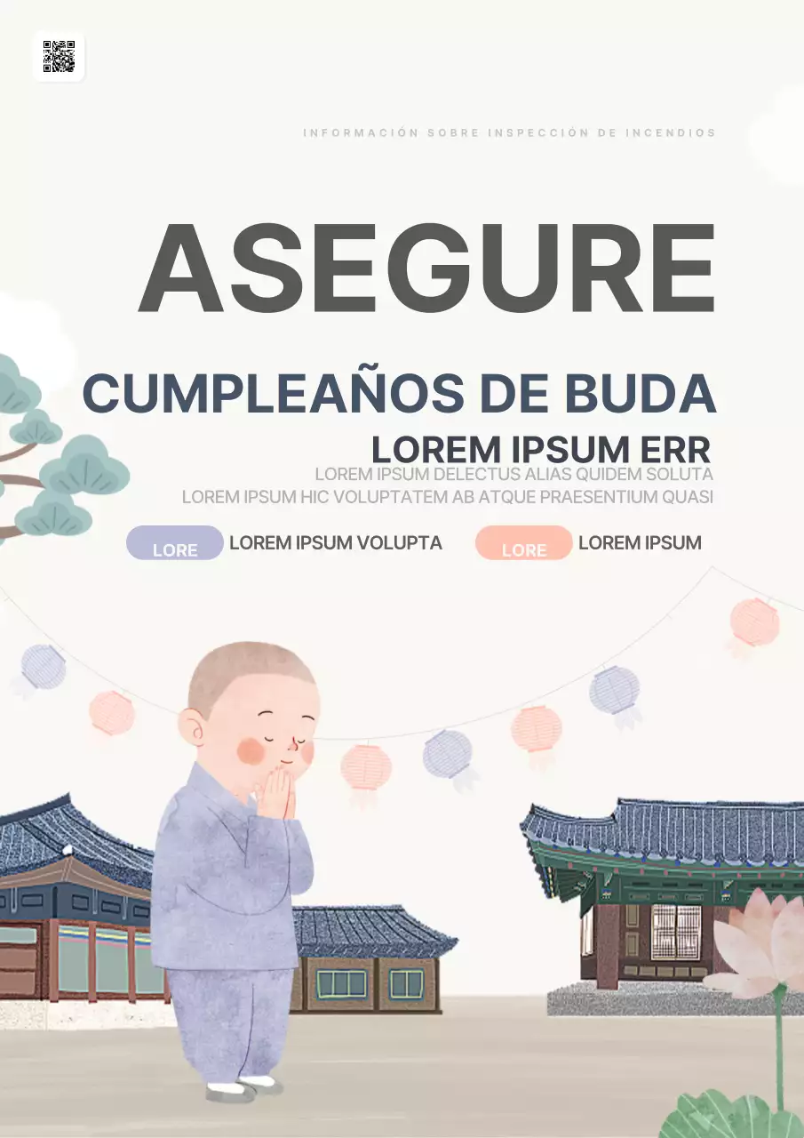 Anuncio de la Visita de Inspección de Seguridad contra Incendios del Año Nuevo Chino Marfil y Rosa