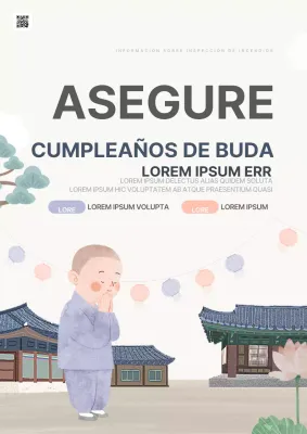 Anuncio de la Visita de Inspección de Seguridad contra Incendios del Año Nuevo Chino Marfil y Rosa