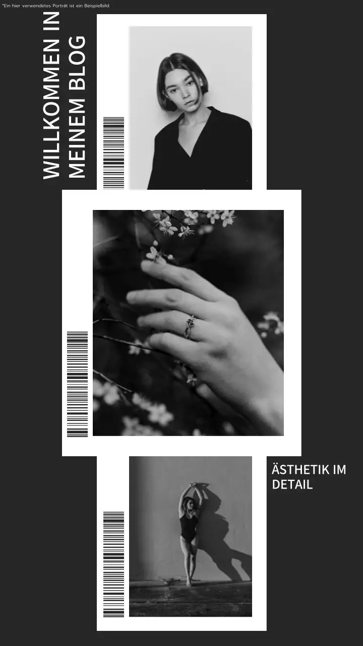 Schwarz-Weiß-Trend Fotocollage Lifestyle Blog Promotion