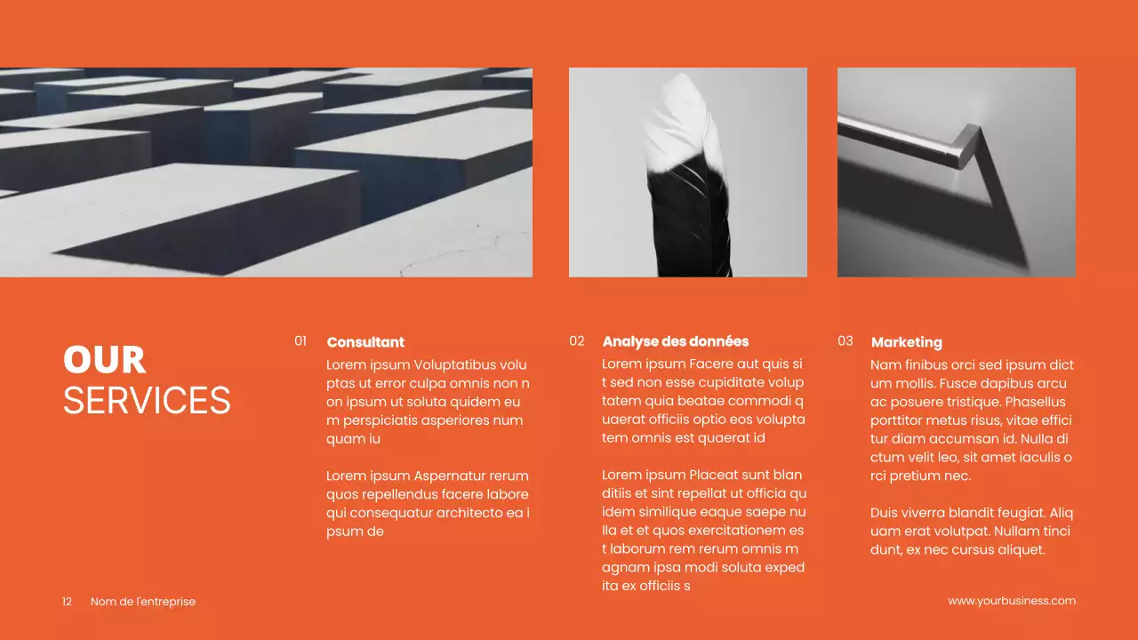 Gris Orange Minimal Propre Projet Pitch Deck Proposition