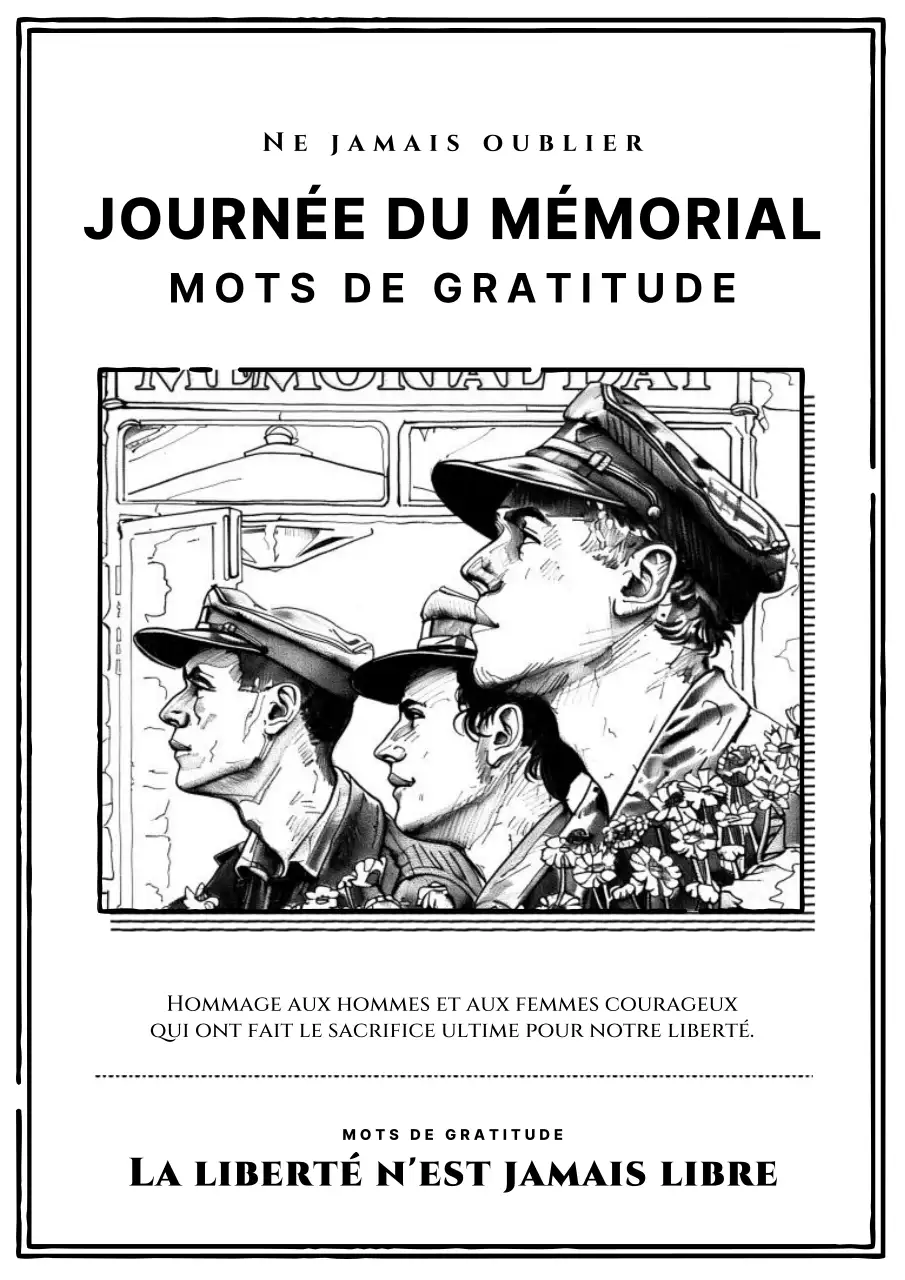 Promouvoir un Memorial Day vintage en blanc et noir