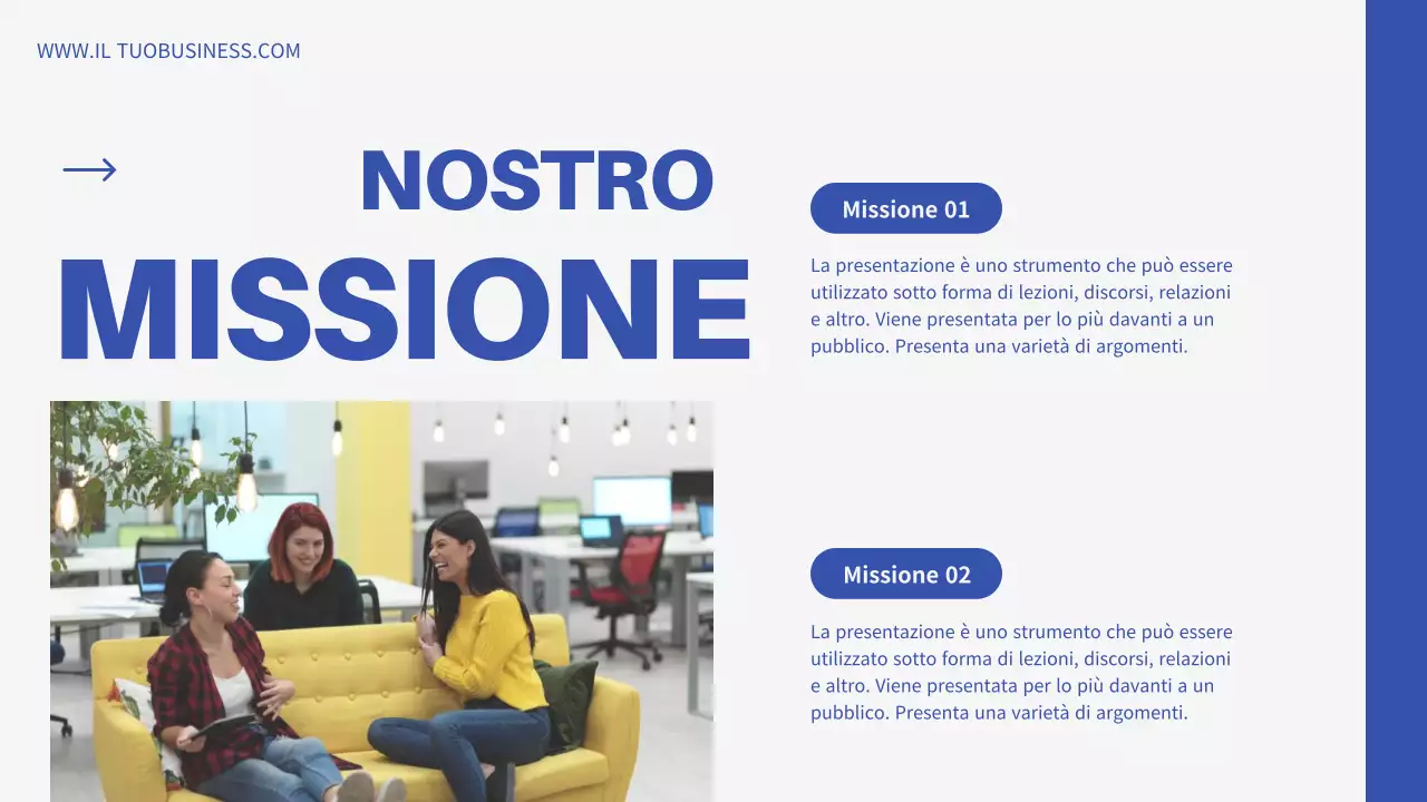 Introduzione dell'azienda Blue Minimal Business