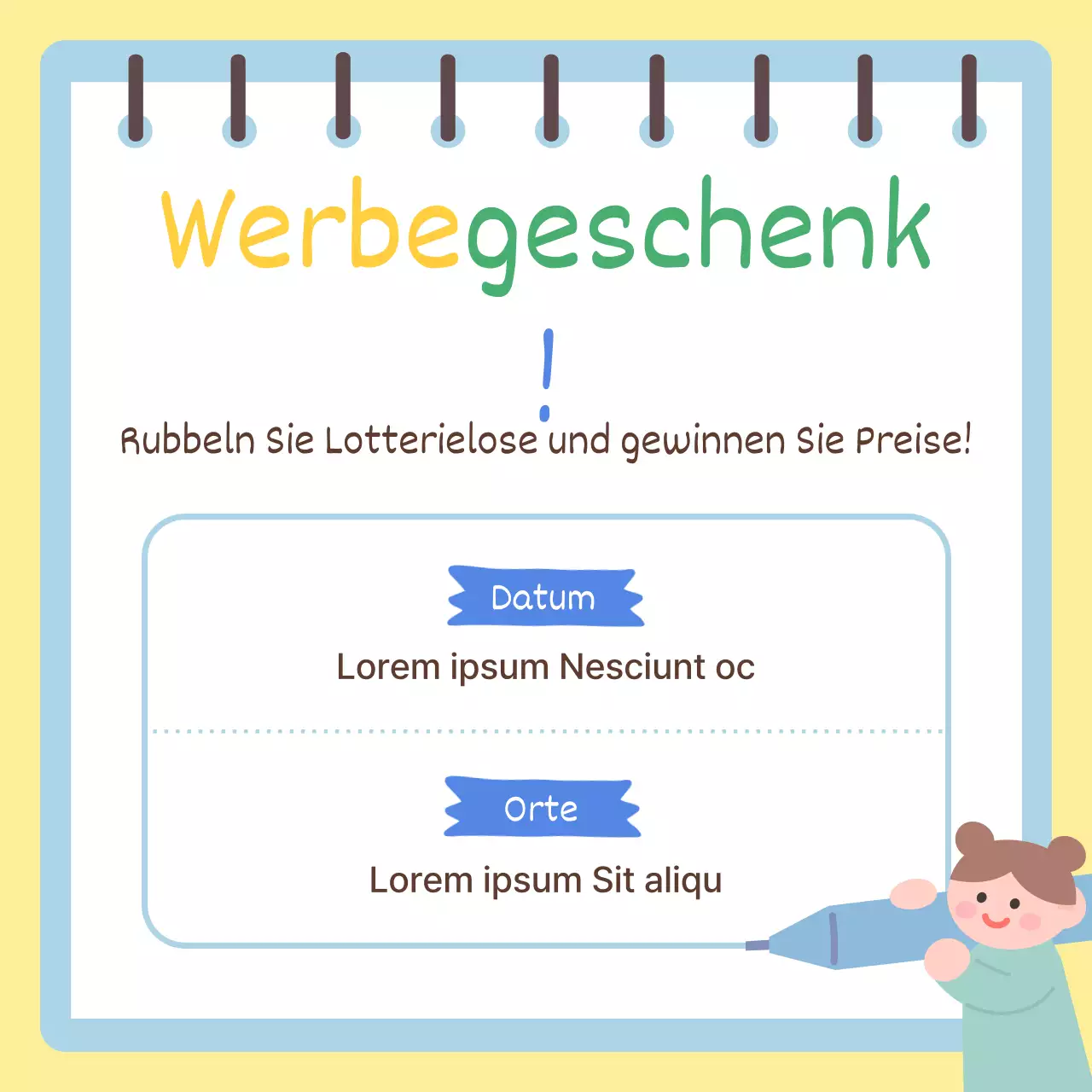 Eine minimalistische Ankündigung für den Kindertag mit gelbem Hintergrund