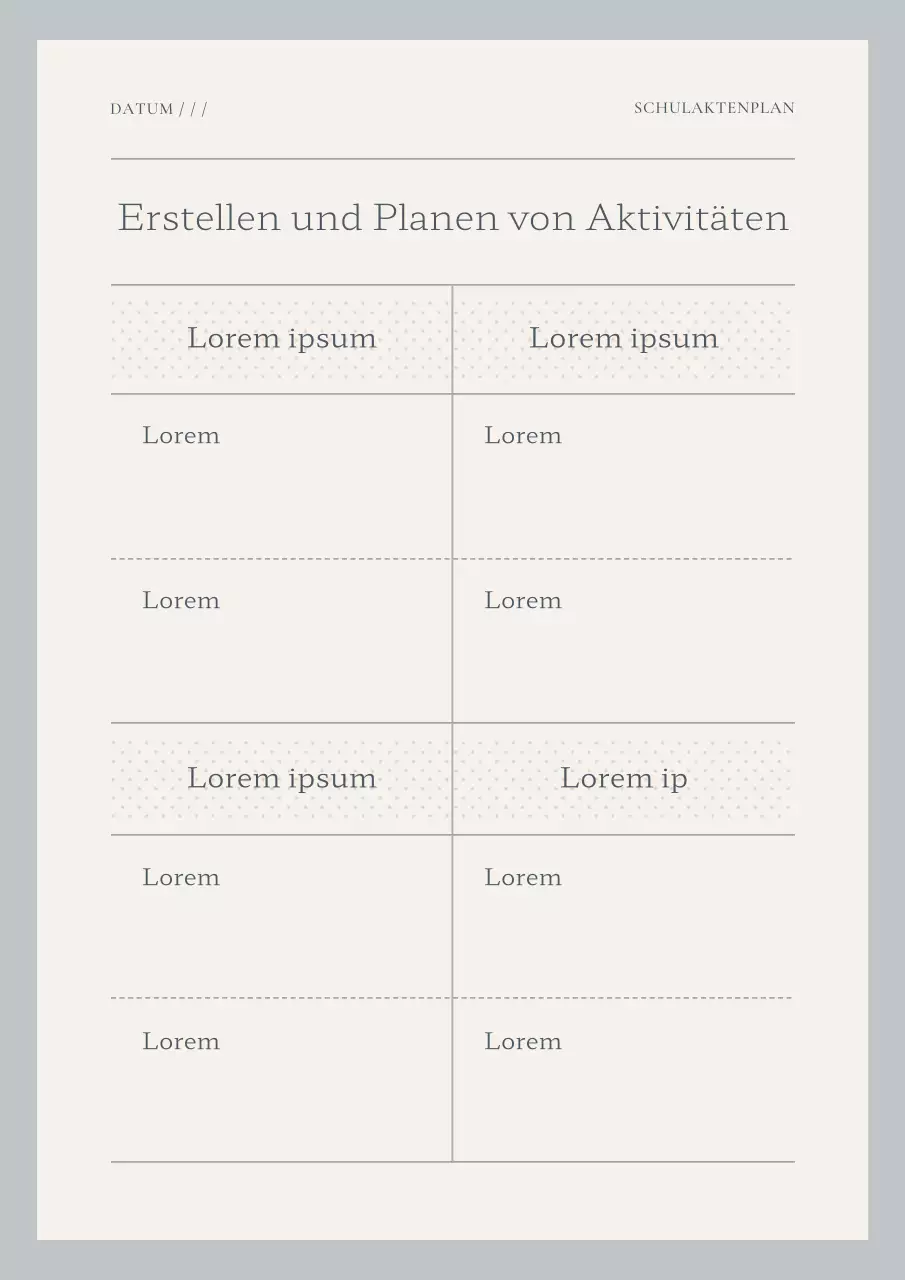 Ein schlichter Journal-Planer in Hellblau und Elfenbein