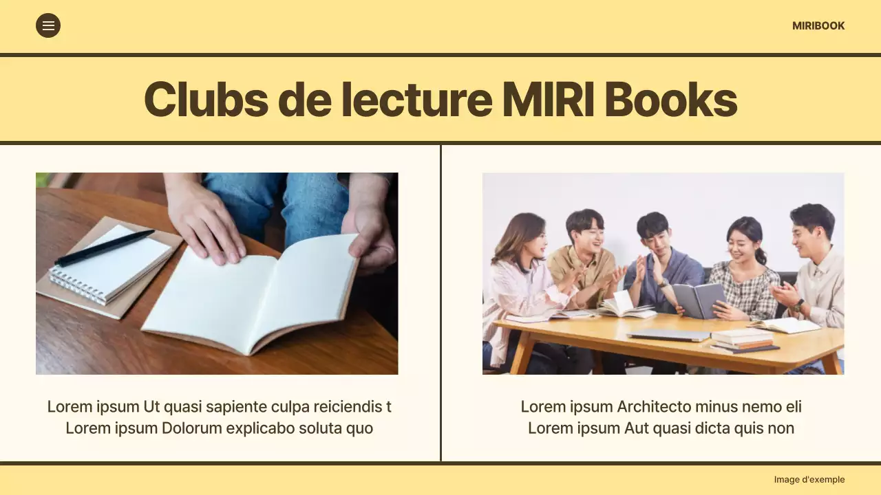 Promouvoir un guide d'inscription minimaliste pour les clubs de lecture sur fond jaune