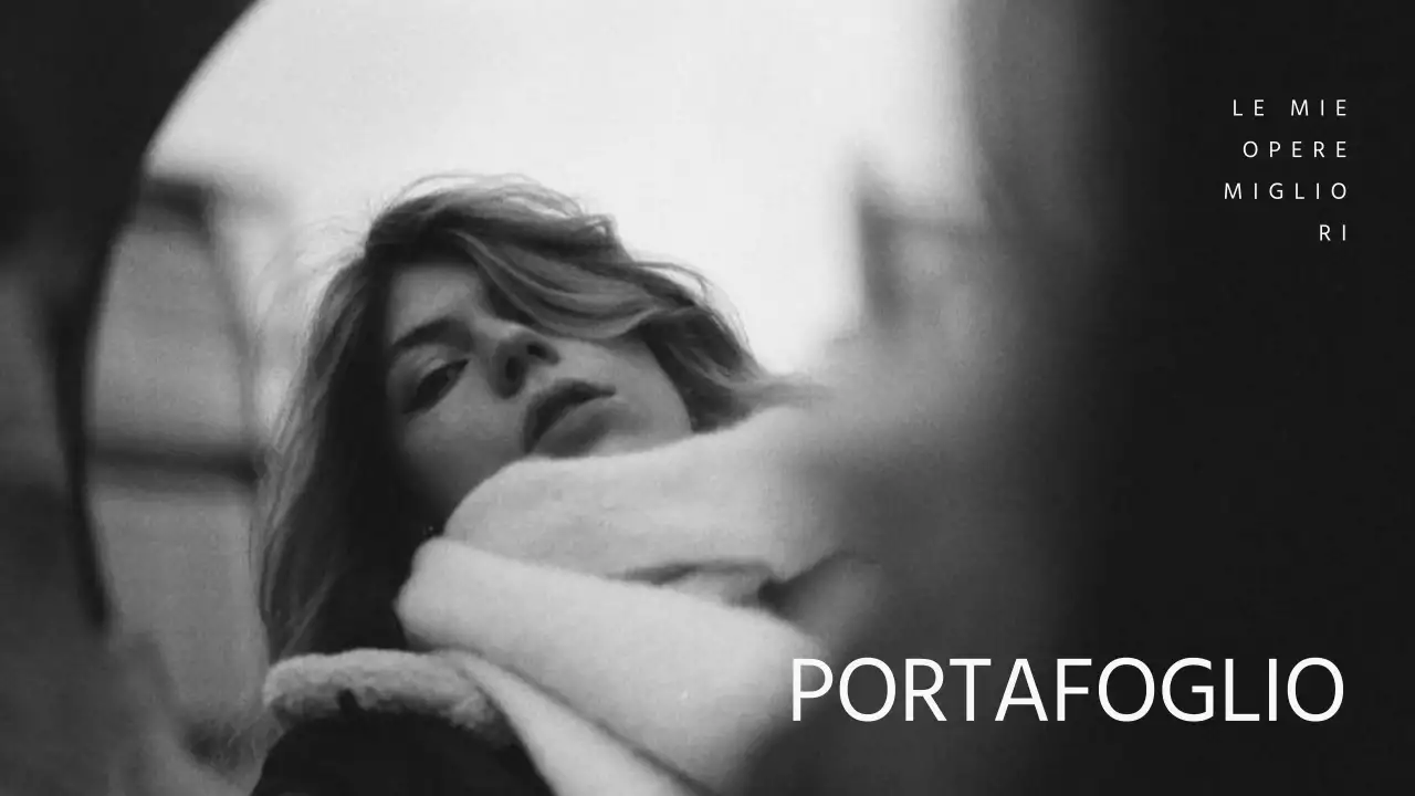 Portafoglio fotografico minimale in nero e grigio