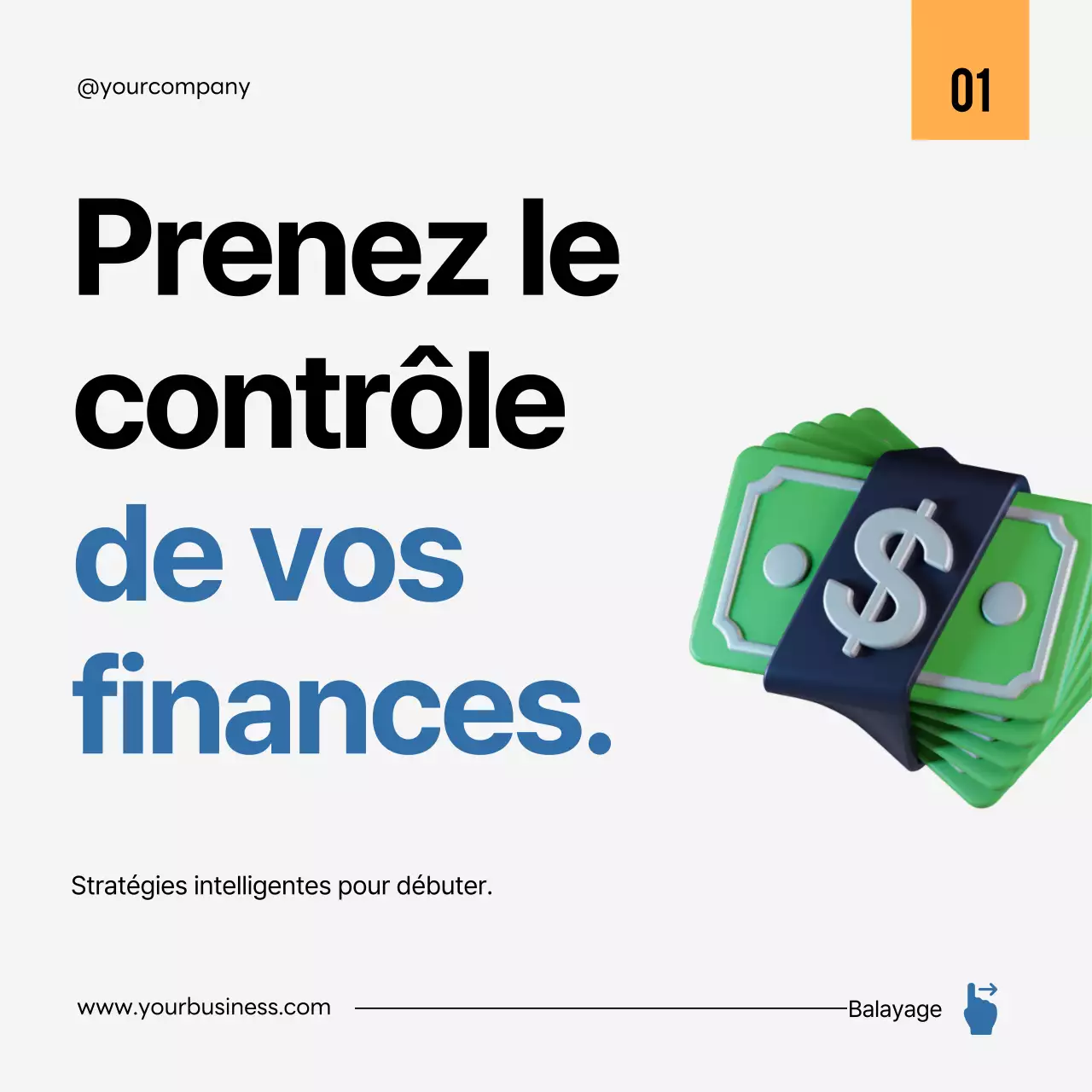 Guide de stratégie d'investissement moderne noir et bleu