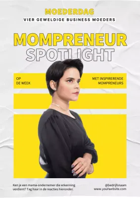 Yellow Simple Mompreneur Spotlight Moederdag Flyer