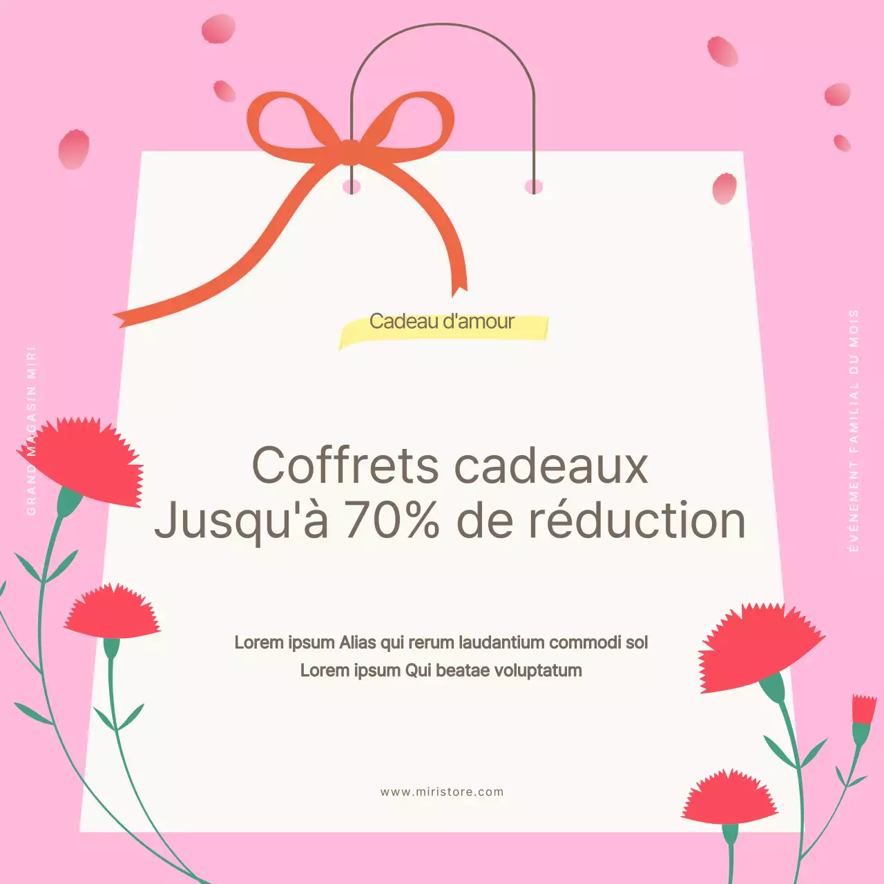 Promouvoir un coffret cadeau simple pour le Mois de la famille rose