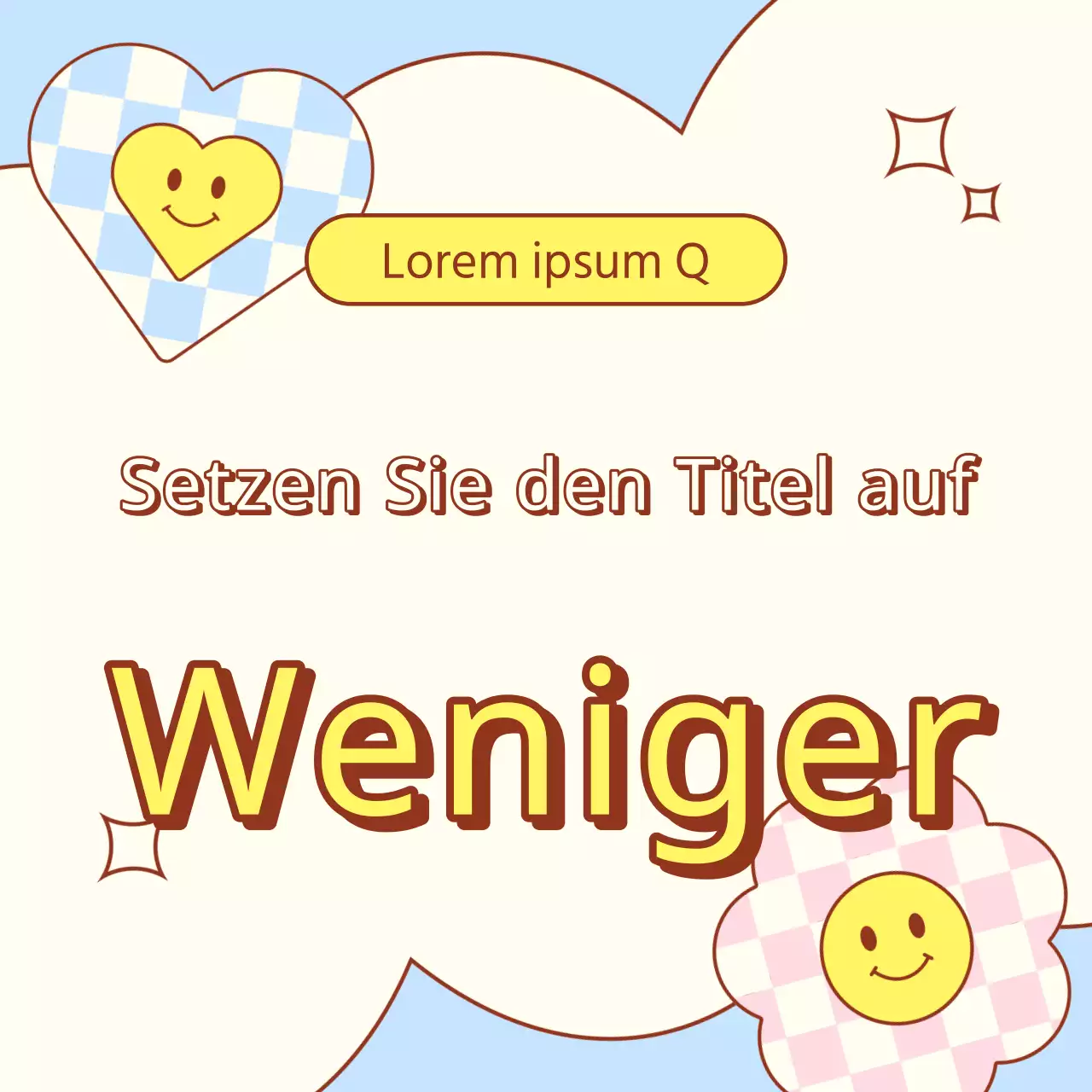 Kitschige frühlingshafte Daumennagel-Ankündigung in Gelb und Hellblau