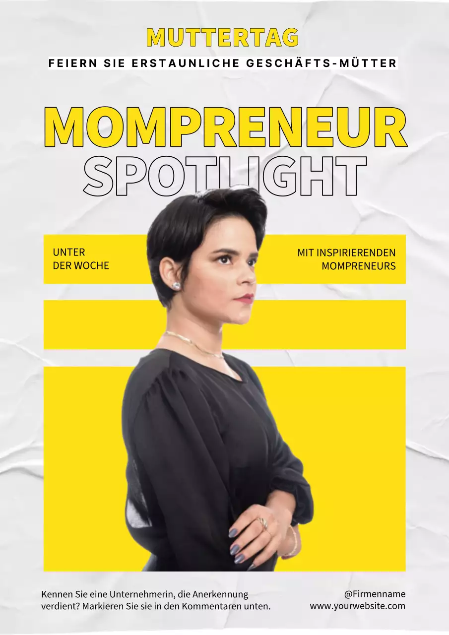 Yellow Simple Mompreneur Spotlight Flyer zum Muttertag