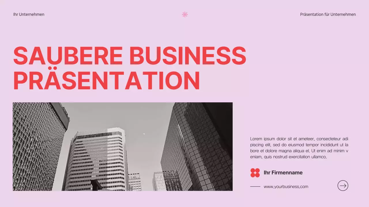 Soft Pink Clean Business Vorstellung des Unternehmens