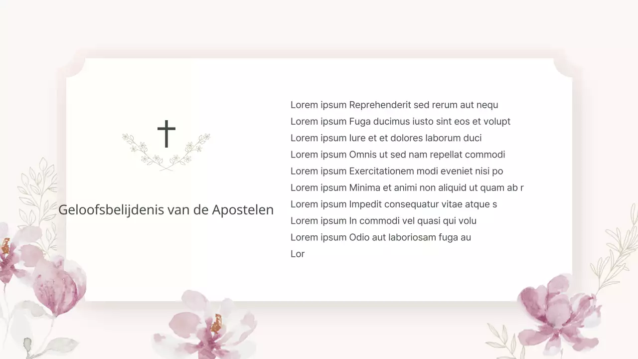 Een klassieke kerkdienstgids in roze