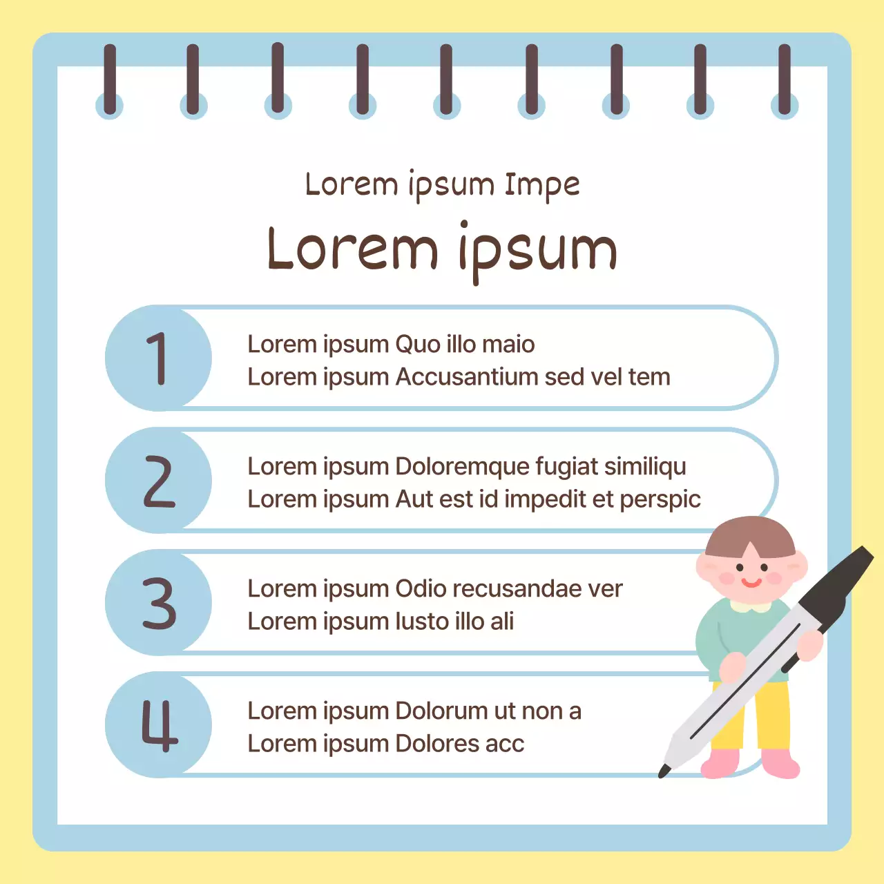 Un annuncio promozionale minimalista per la Giornata dei bambini con sfondo giallo