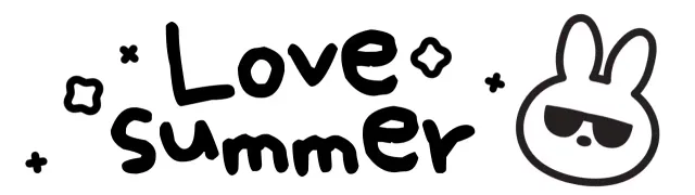 Bunny with cute handwritten summer sunglasses