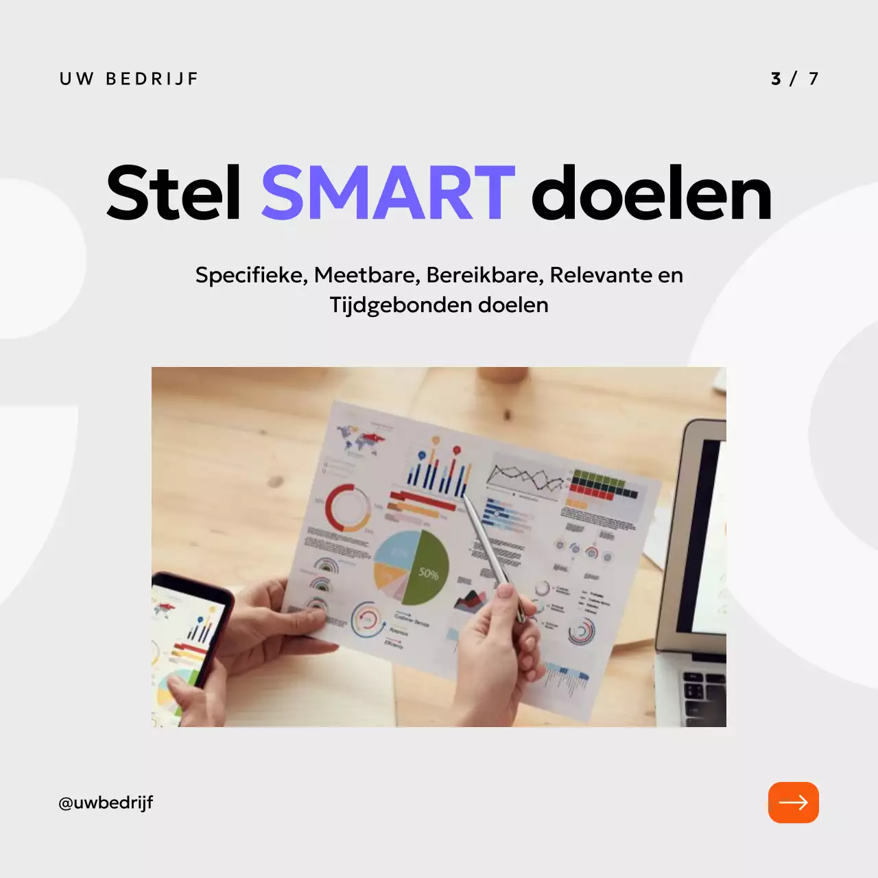 Zwart, oranje en paars Eenvoudige bedrijfsplanningsstrategie