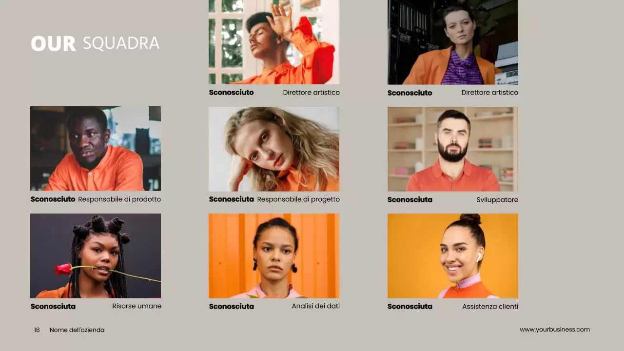 Grigio Arancione Minimal Clean Progetto Pitch Deck Proposta