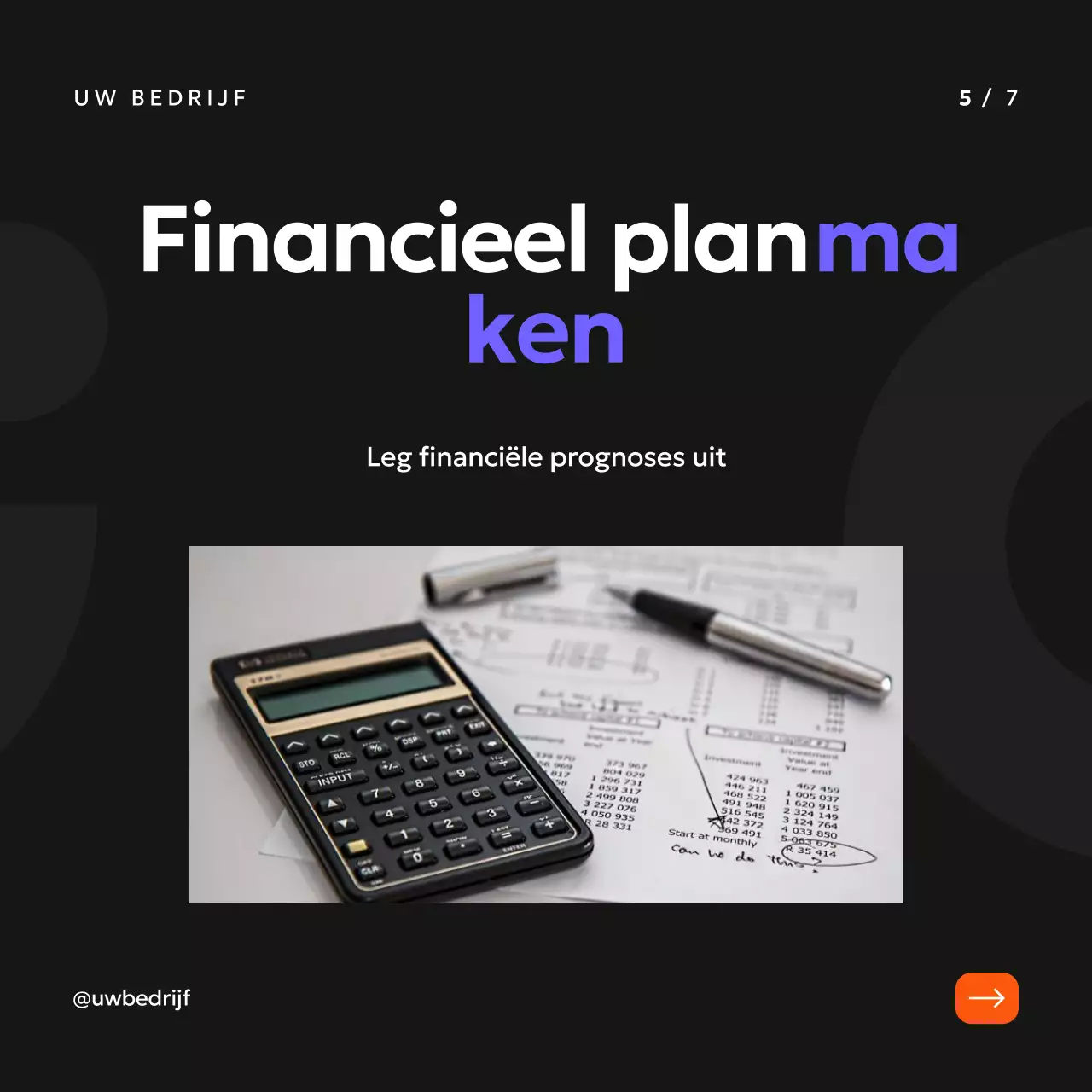 Zwart, oranje en paars Eenvoudige bedrijfsplanningsstrategie