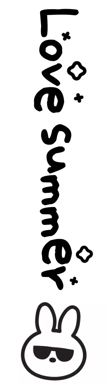 Kelinci dengan kacamata hitam musim panas tulisan tangan yang lucu