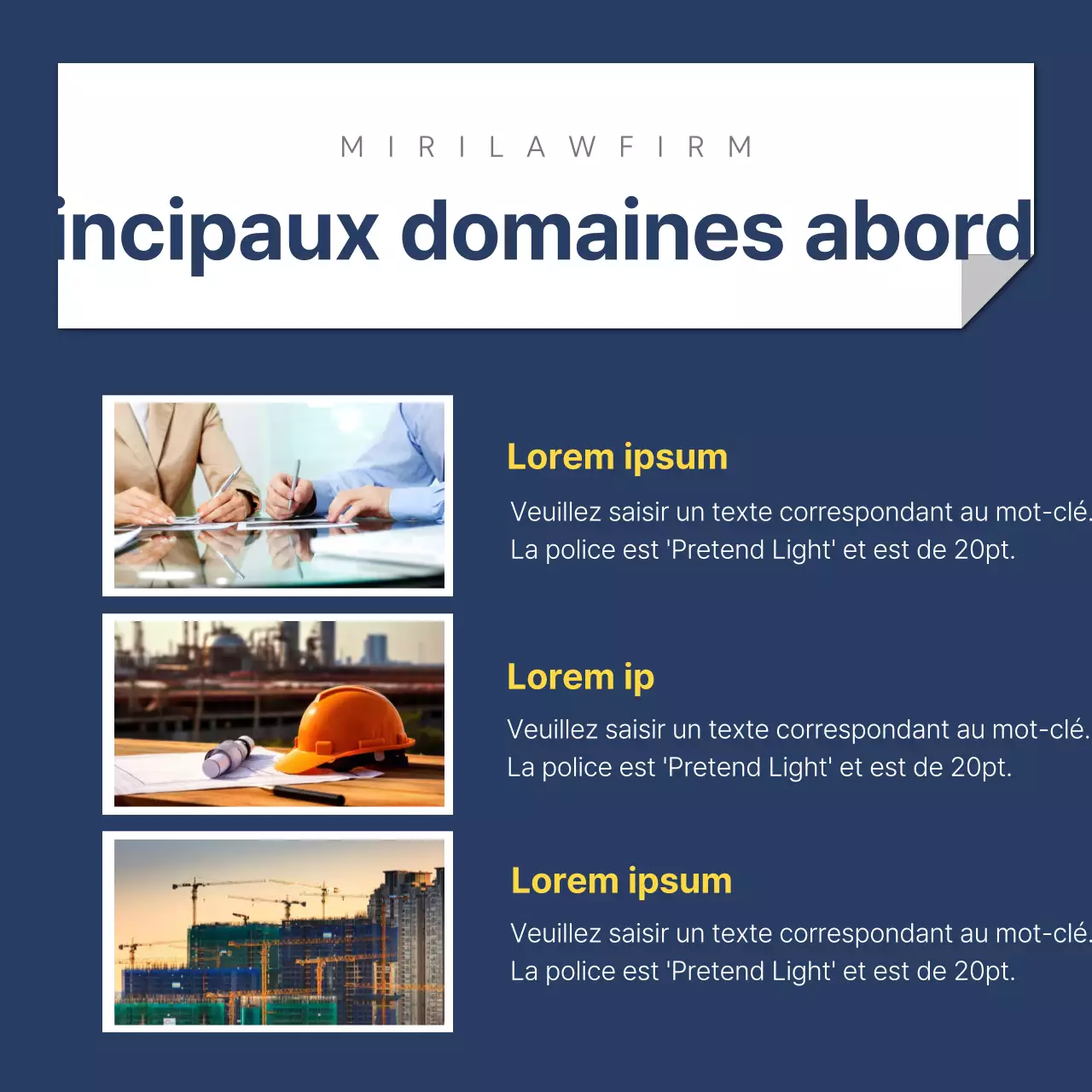 Un simple avis sur le droit du travail en jaune et bleu marine