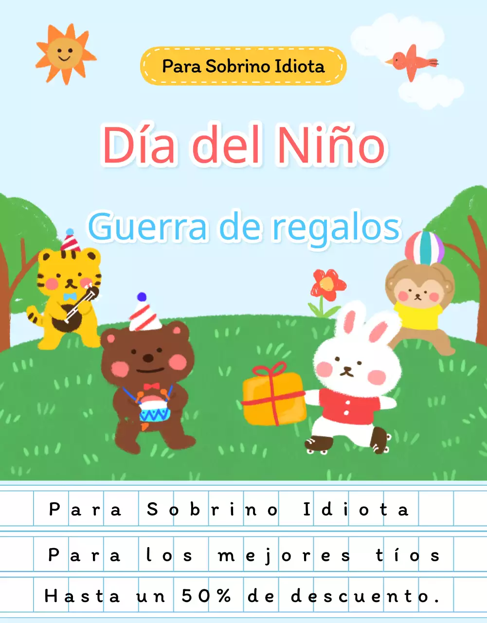 Promover regalos kitsch para el Día del Niño en azul claro