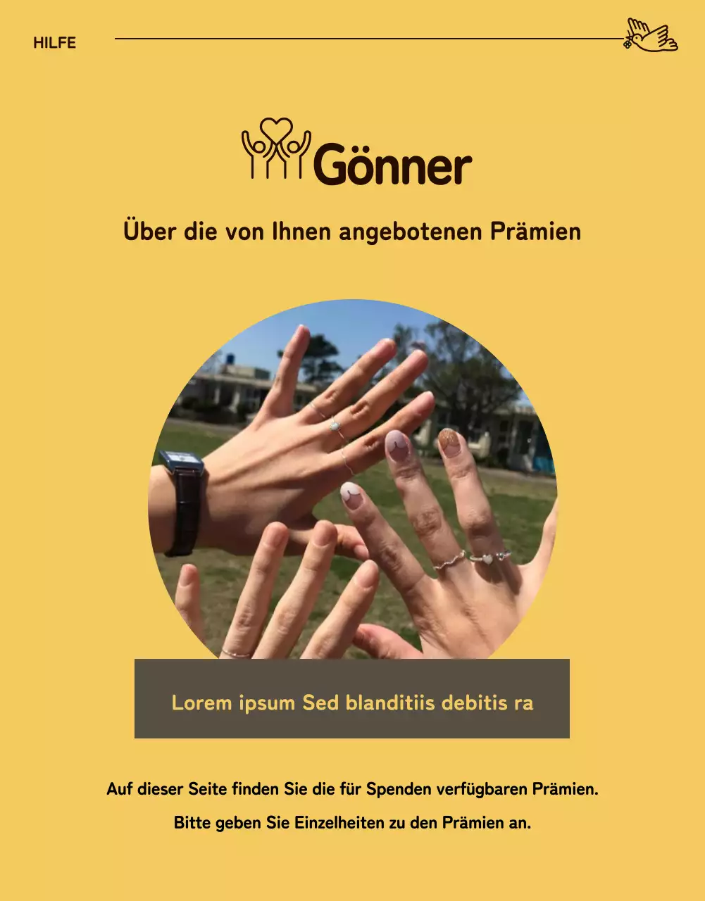 Eine einfache Aufforderung zum Handeln in Gelb und Beige