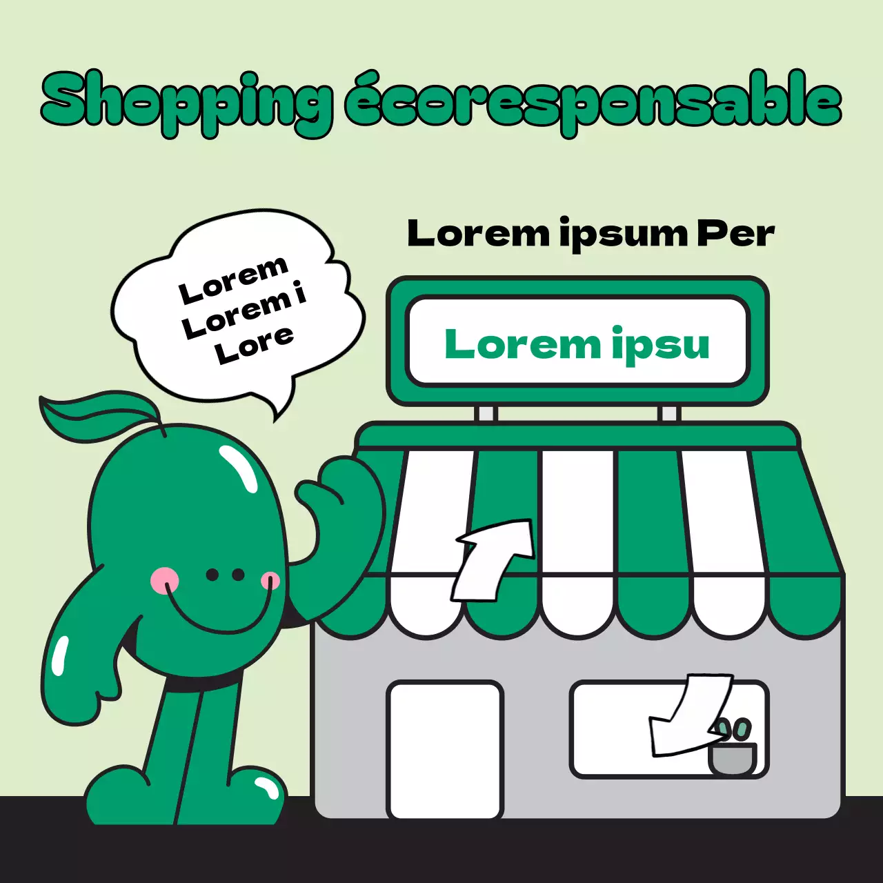 Une publicité pop-artistique pour le défi environnemental de la Journée de la Terre en bleu clair et chartreuse.