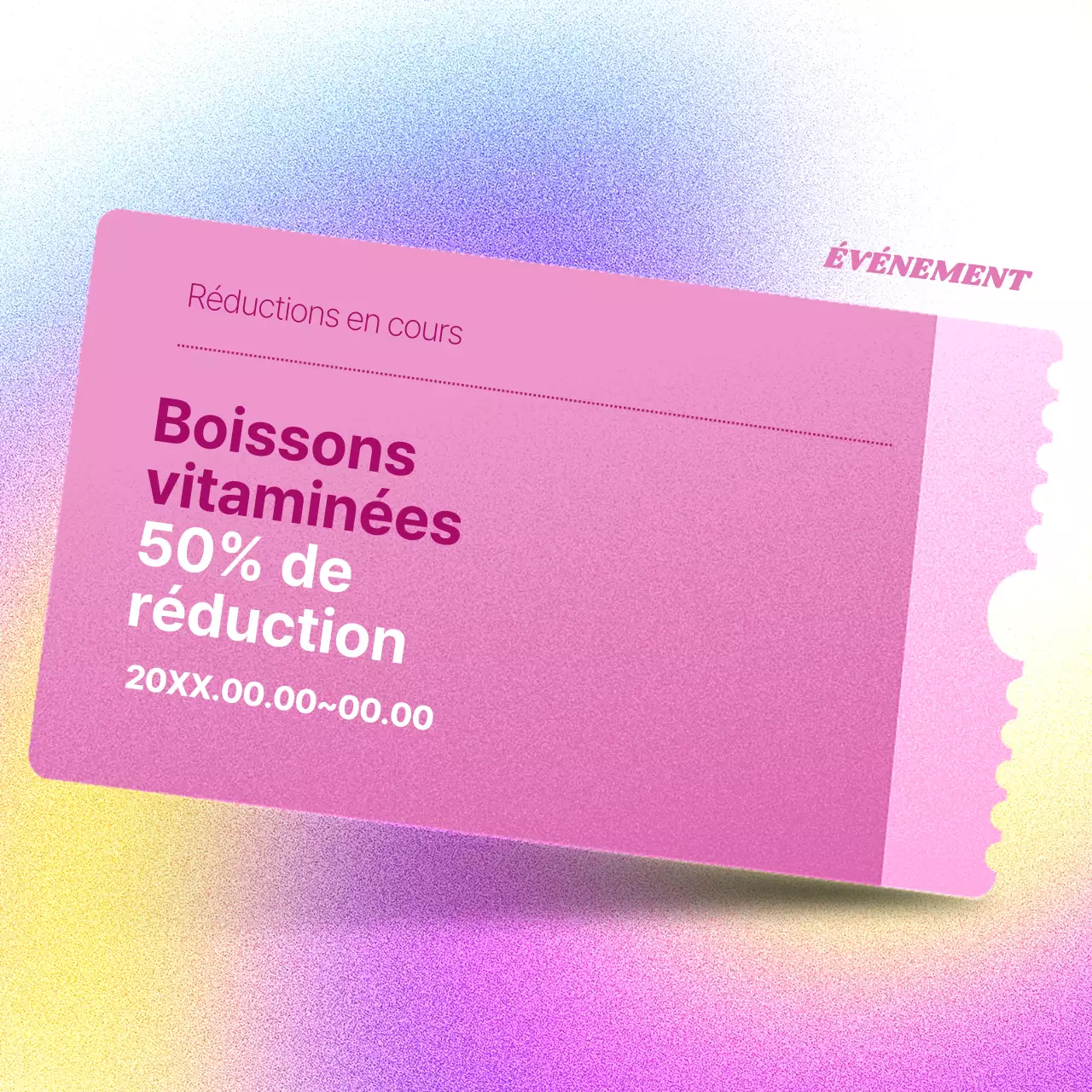 Promouvoir un événement de coupons de vente dans un centre commercial rose kitsch