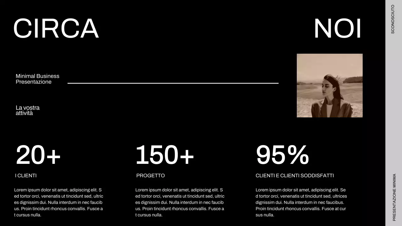 Presentazione aziendale minimale in nero e beige