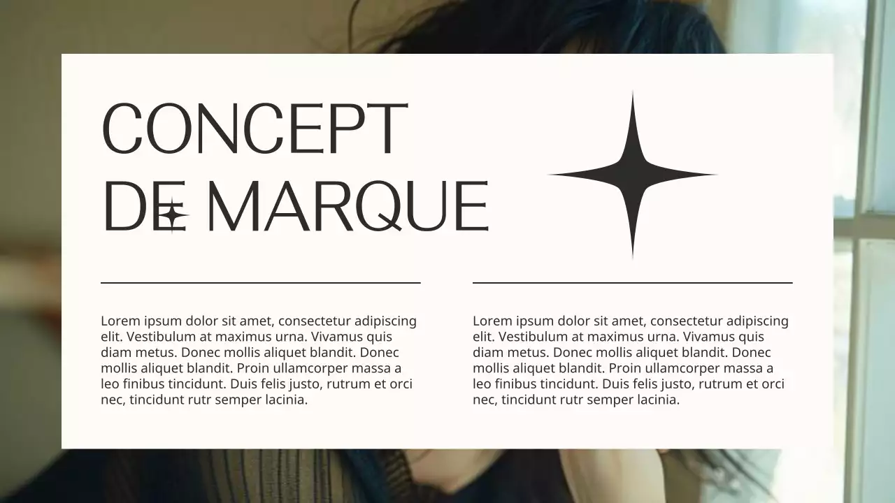 Beige et noir Marque de mode élégante Produit Pitch