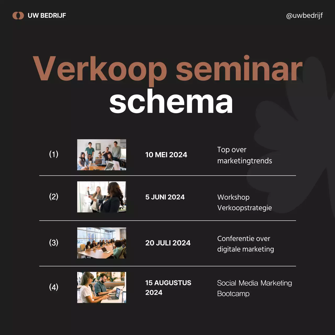 Minimalistische marketingreclame in zwart en groen