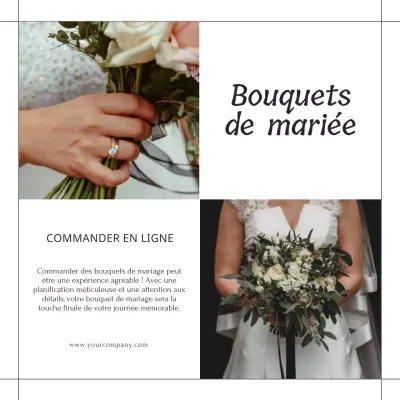 Bouquets de mariée élégants blanc et gris Promotion