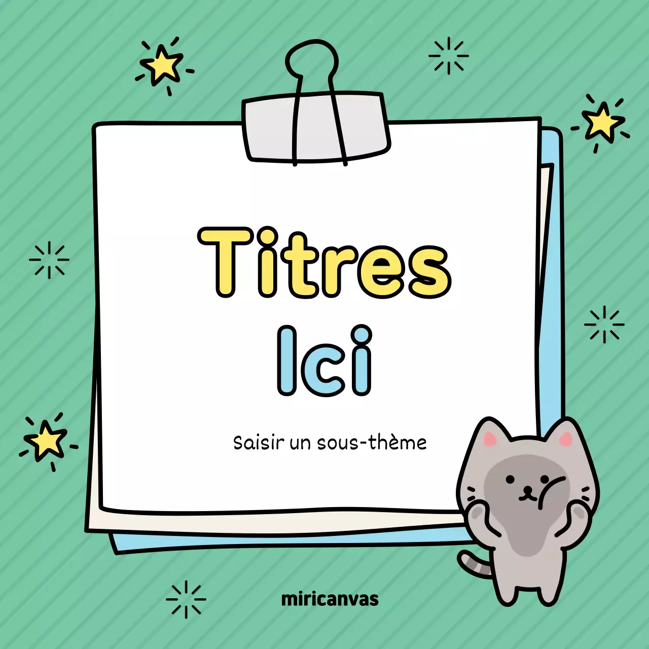 Adorable couverture dessinée à la main en rose et vert