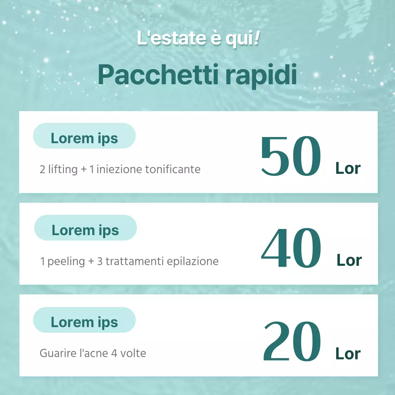 Annuncio di evento estivo di dermatologia di tendenza con sfondo azzurro