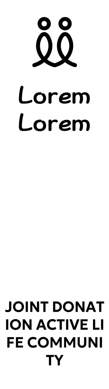 Desain jenis huruf dengan logo berbentuk orang dan perataan di tengah