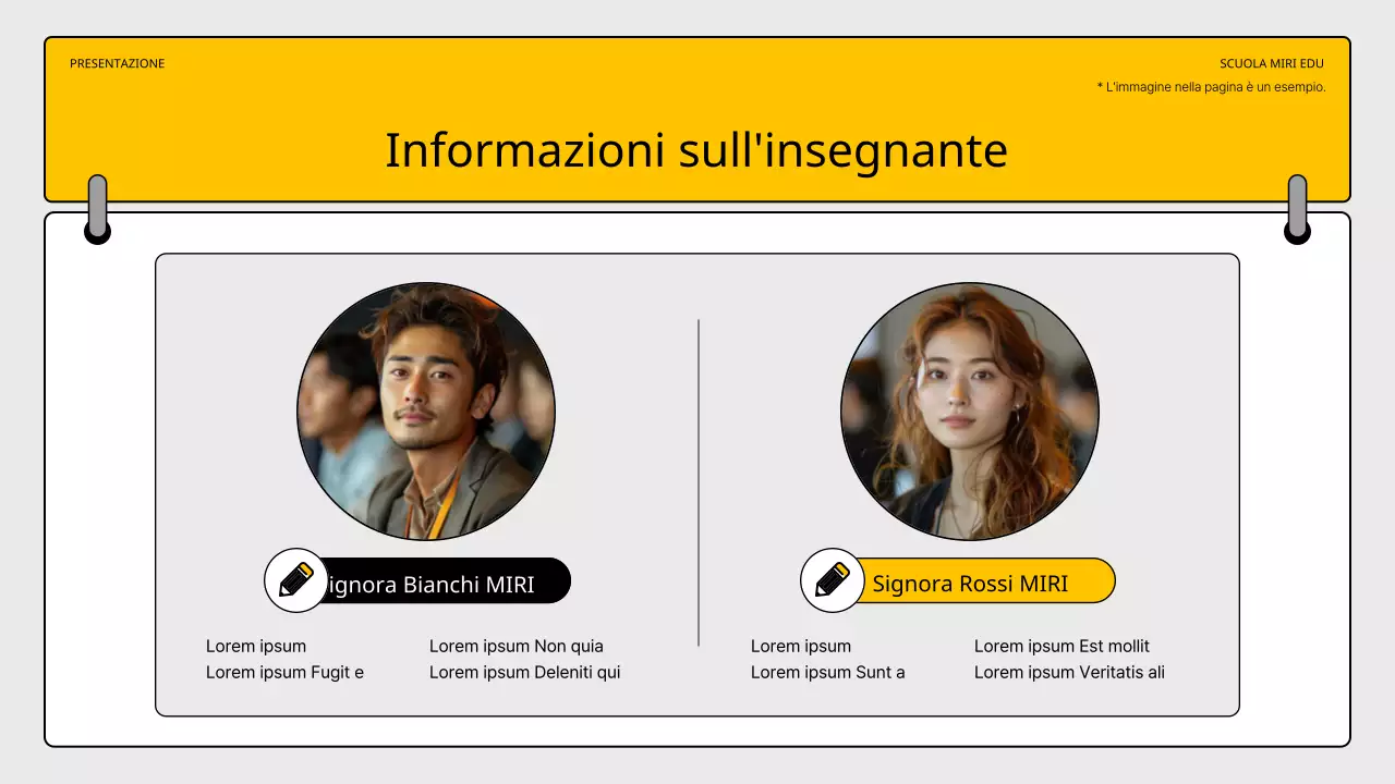 Un semplice prospetto scolastico giallo e nero per la scrittura del saggio