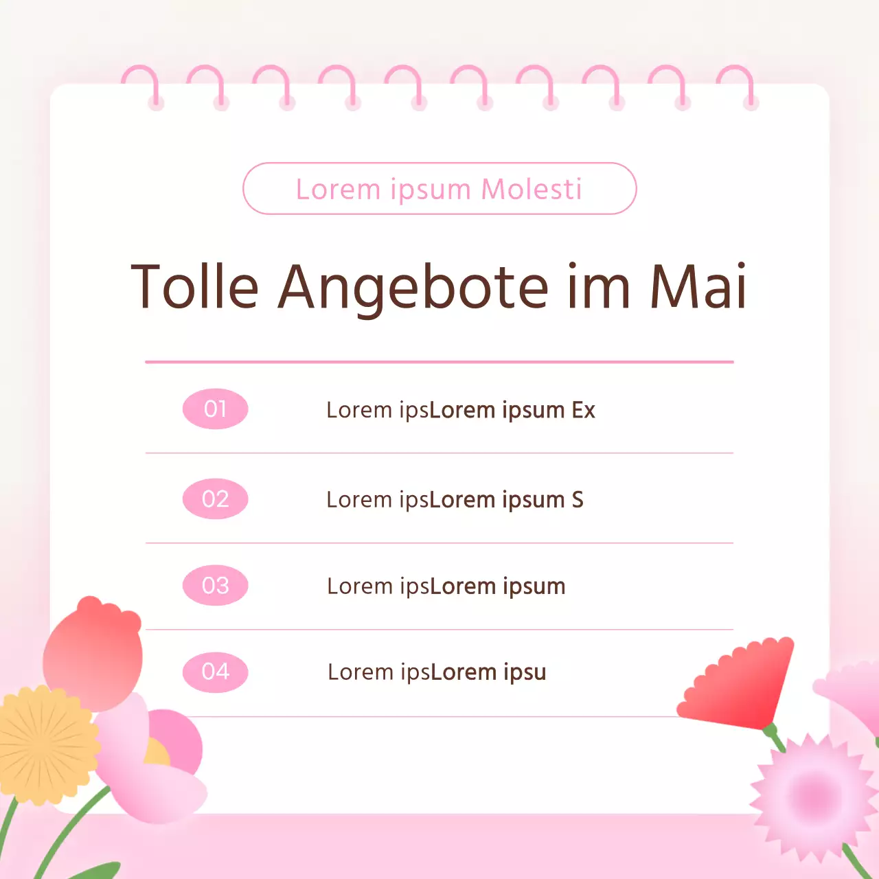 Werbung für den Monat des modernen Zuhauses in den sozialen Medien in den Farben Rosa und Rot