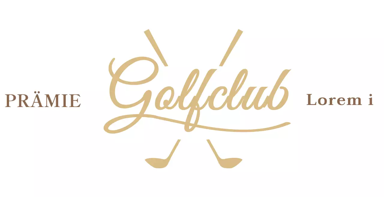 Golfschläger mit goldener und brauner Handschrift für ein stilvolles Ambiente