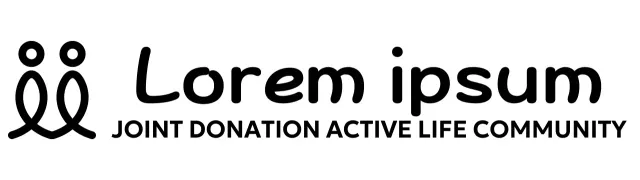 A typeface design with a logo depicting a person and a centered alignment