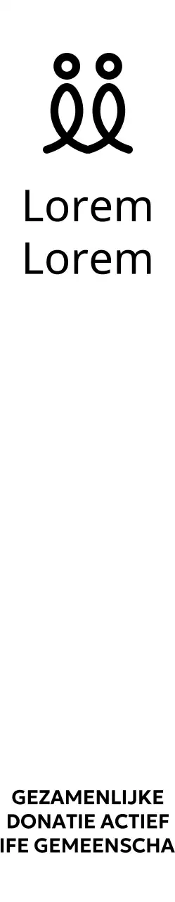 Een lettertypeontwerp met een logo in de vorm van een persoon en een gecentreerde uitlijning