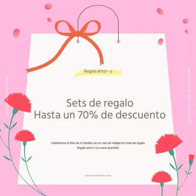 Promocione un sencillo set de regalo rosa del Mes de la Familia