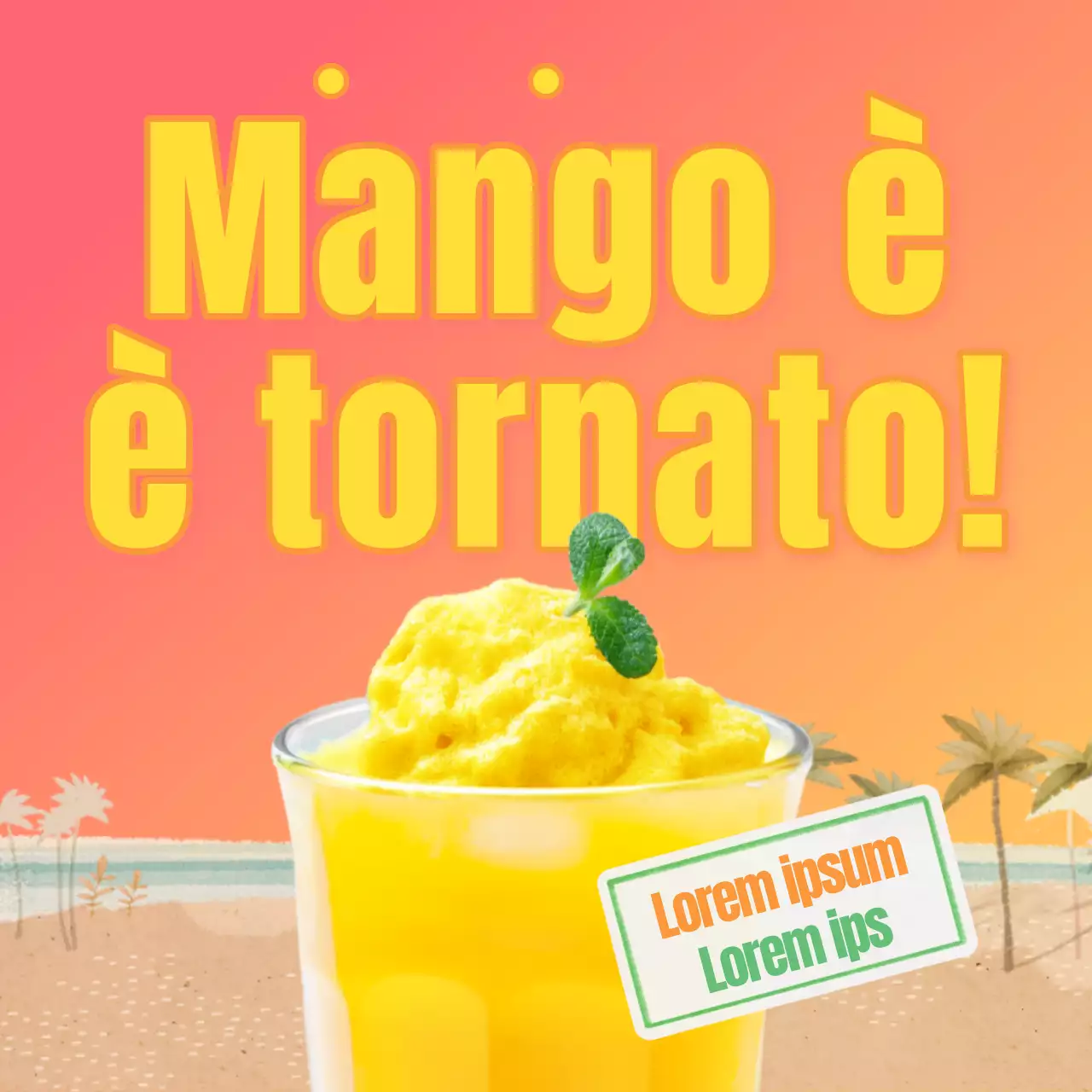 Annuncio di menu stagionale naturale in arancione